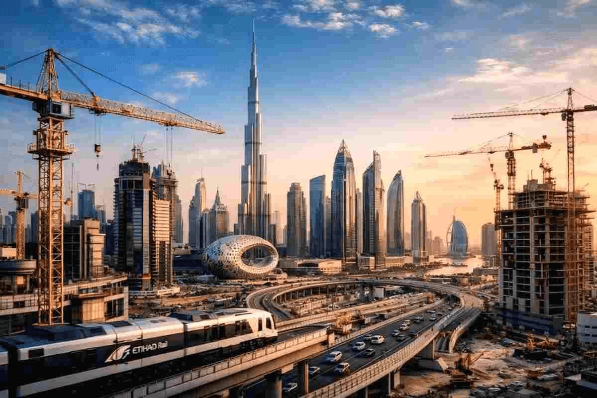 Premium residential development at dusk