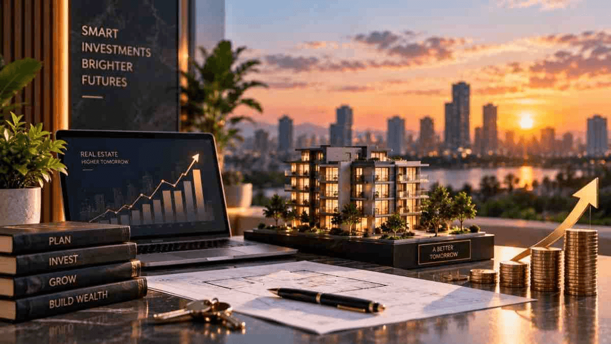 Premium residential skyline at sunset